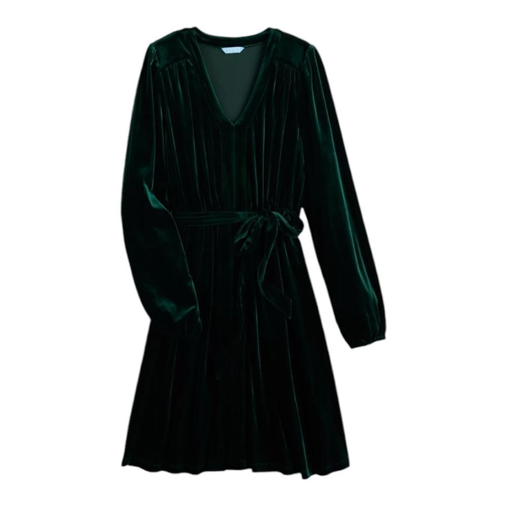 Draper James RSVP Long Sleeve Belted Velvet Dress-Size XXL